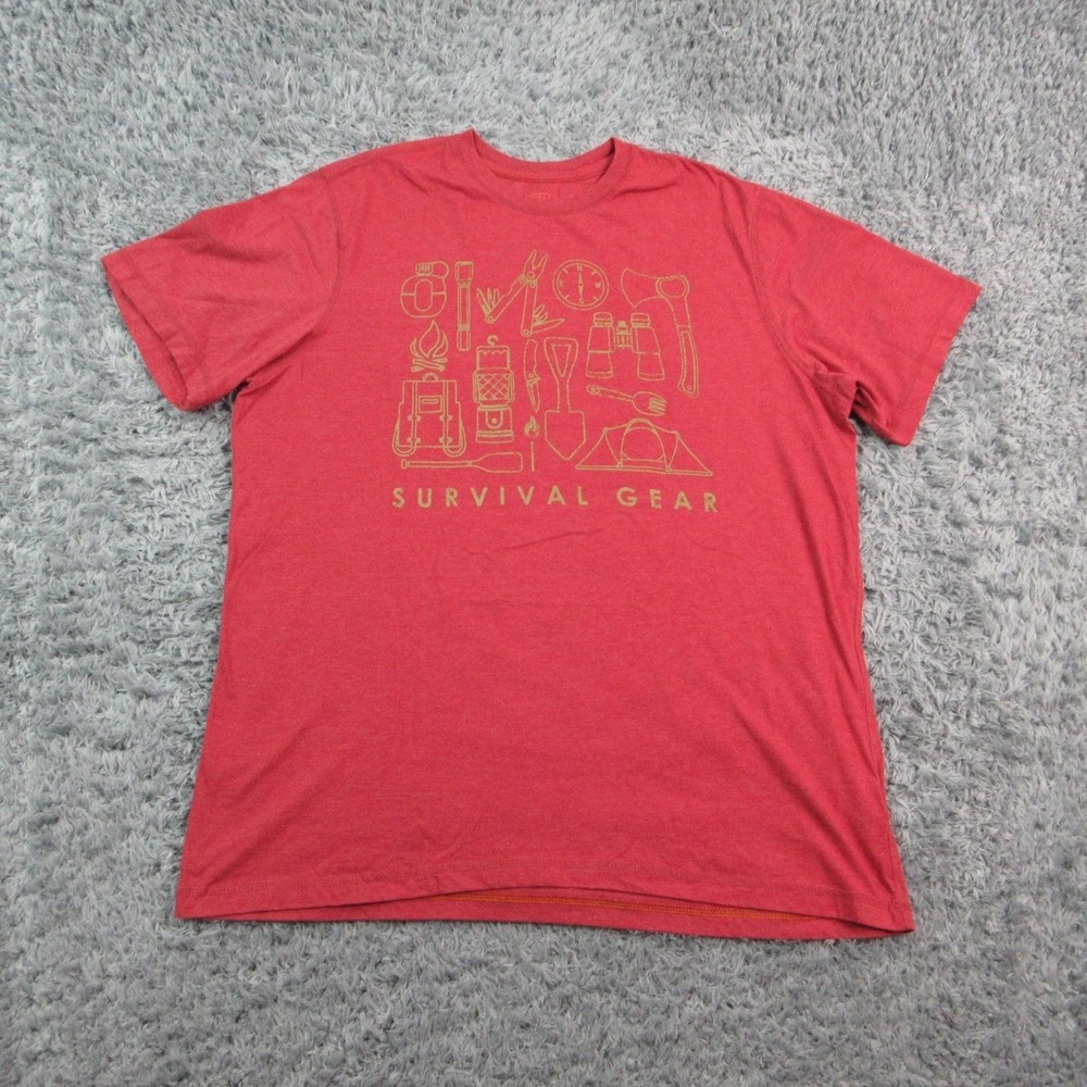 Northwest Territory Shirt Mens XLT Red Survival Gear Graphic Crew Neck Tagless